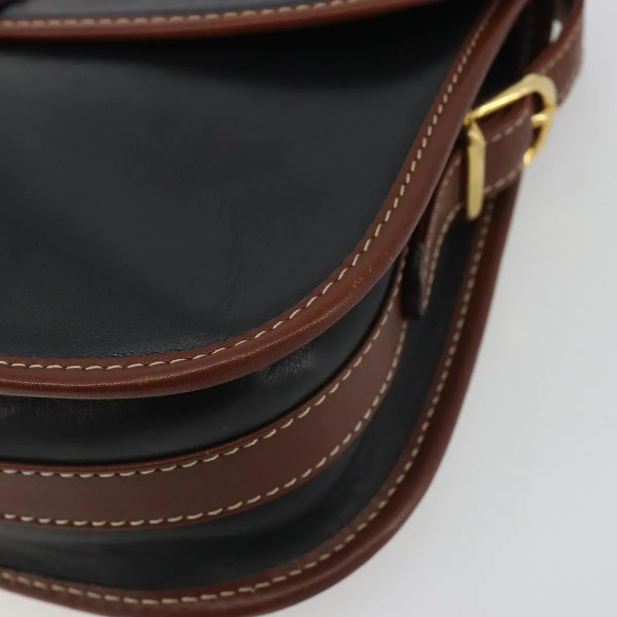 Celine Vintage Flap Leather, Black, Leather, Shoulder Bag