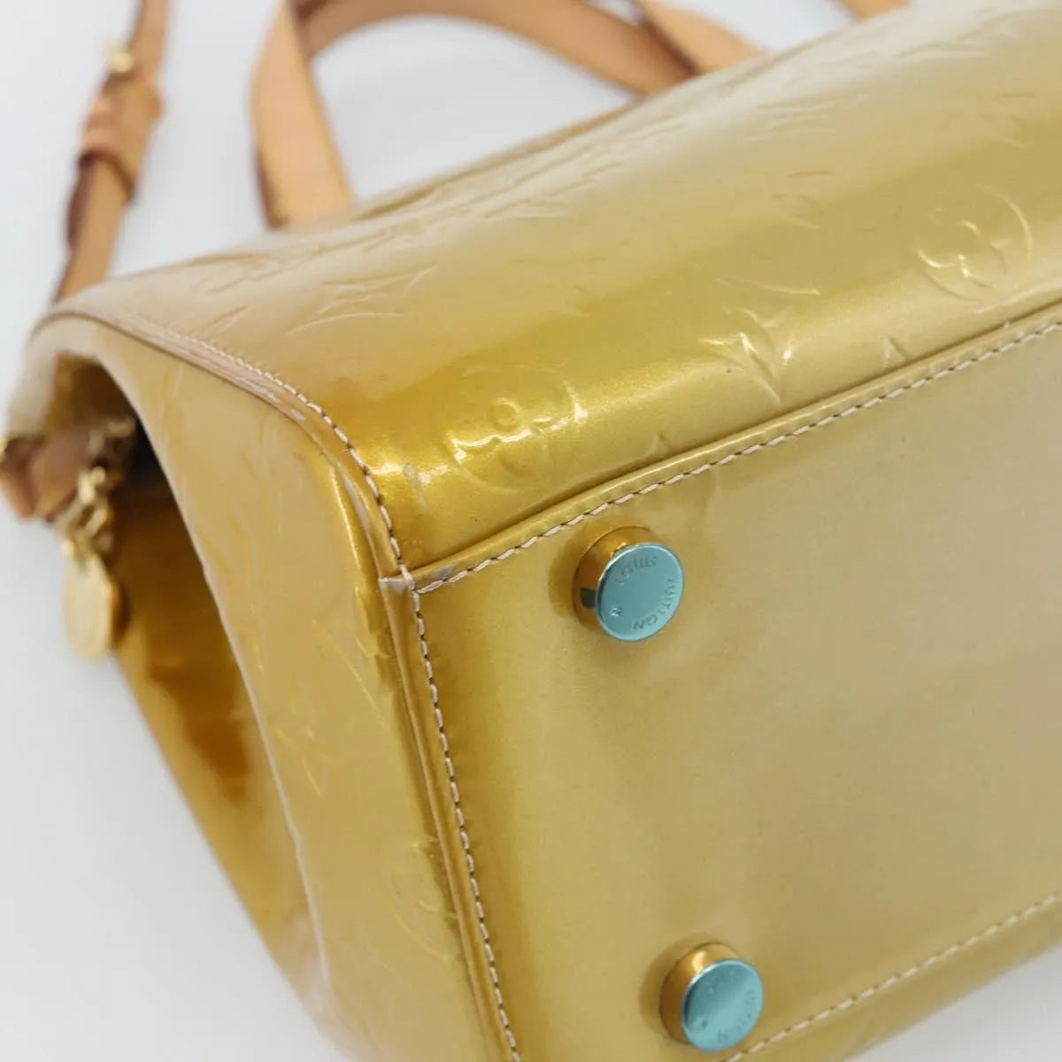 Louis Vuitton Brea Monogram Vernis, Beige, Patent Leather, Handbag