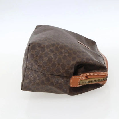 Celine Macadam Pochette Canvas, Brown, Canvas, Clutch
