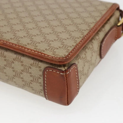 Celine Vintage Macadam Canvas and Leather, Beige, Canvas, Shoulder Bag