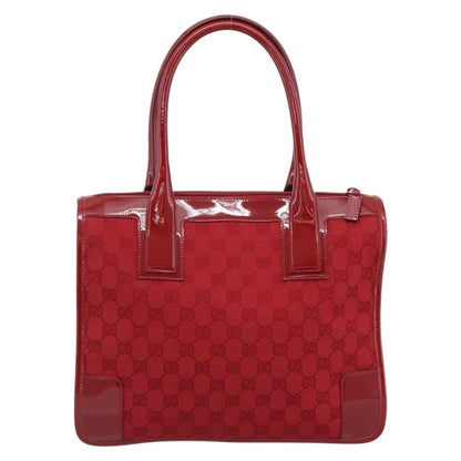 Gucci Structured Top Handle Open Tote GG Canvas, Red, Canvas, Handbag