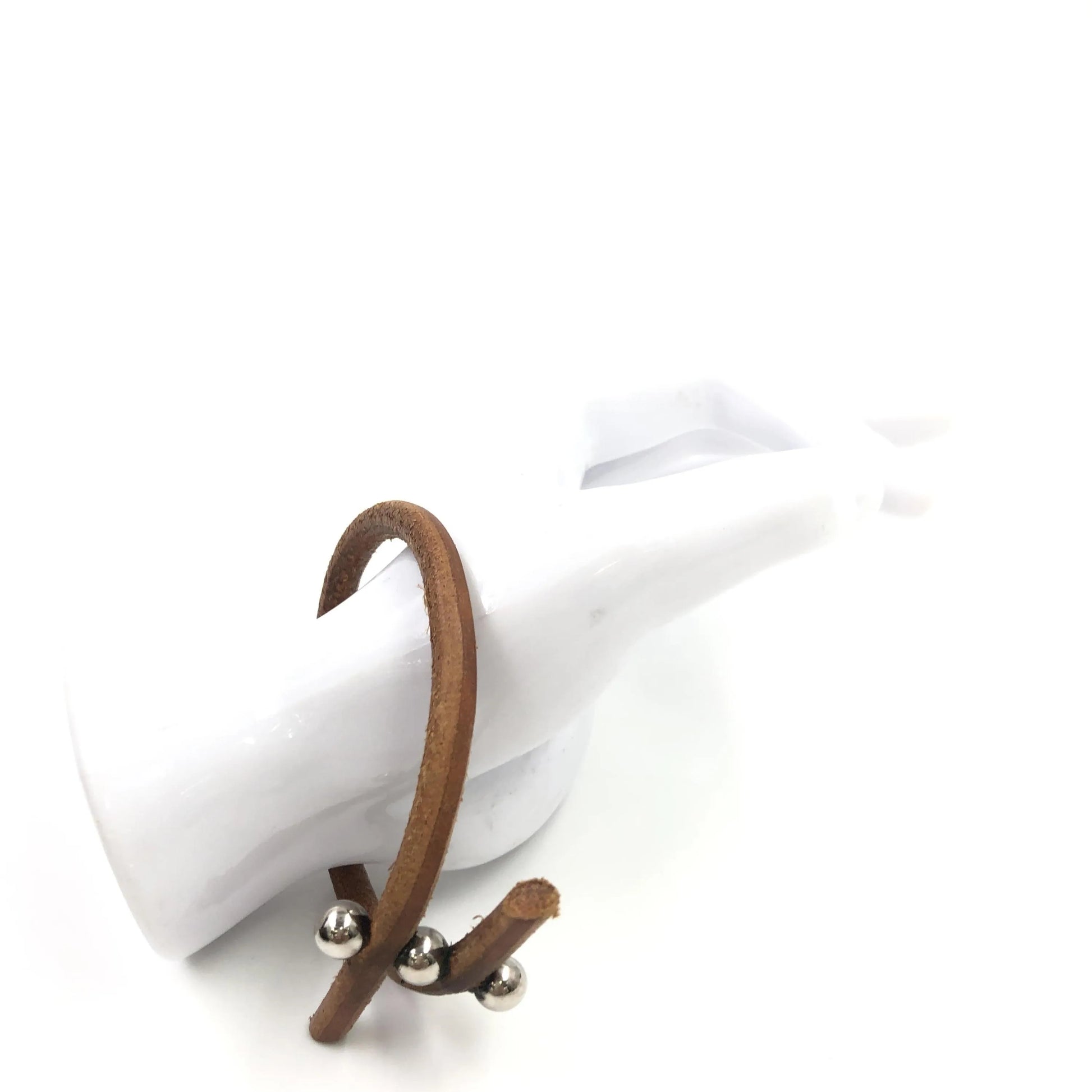 Hermes Lock Bracelet Leather and Metal, Brown, Leather, Bracelet