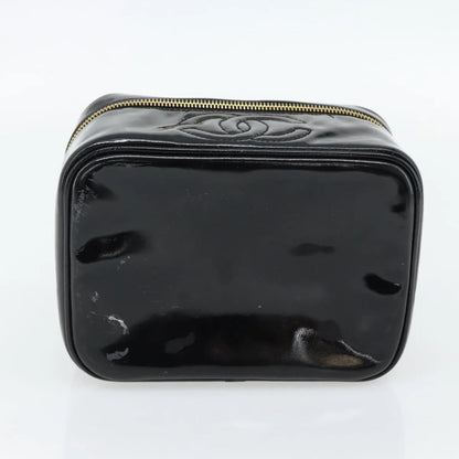 Chanel Vintage Timeless Cosmetic Case Patent, Black, Patent Leather, Handbag