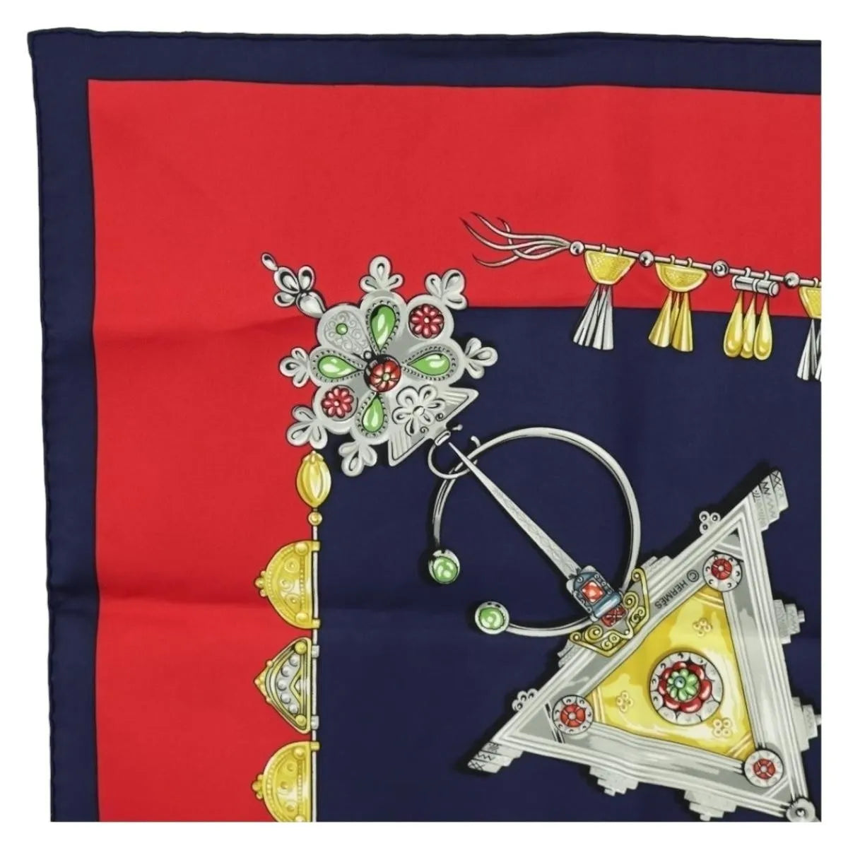 Hermes Carré 90 Silk multicolor, Navy, Silk, Scarf