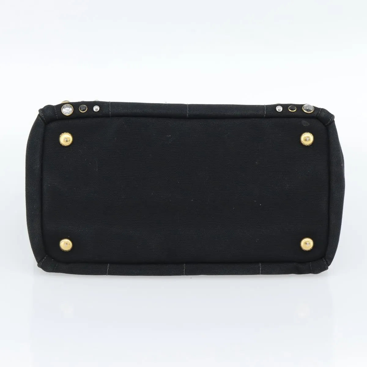Prada Canapa Convertible Tote Rhinestone Embellished Canvas, Black, Canvas, Handbag