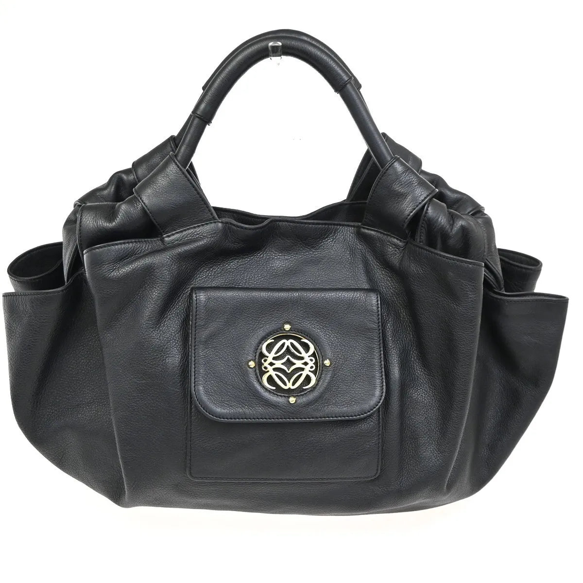 Loewe Anagram Logo Nappa Aire Hand Leather, Black, Leather, Tote Bag