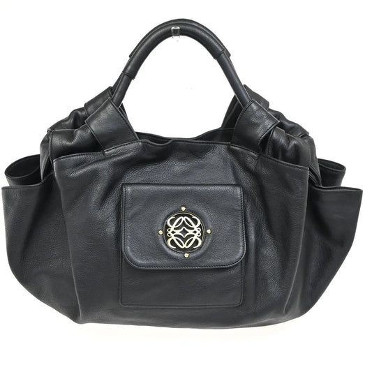 Loewe Anagram Logo Nappa Aire Hand Leather, Black, Leather, Tote Bag