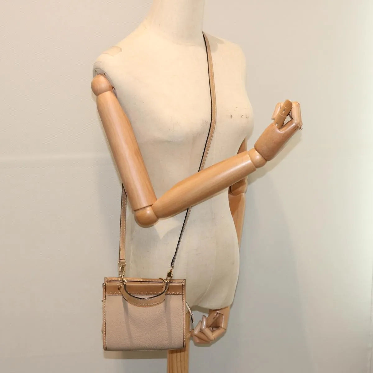 Celine vintage Leather, Beige, Leather, Handbag