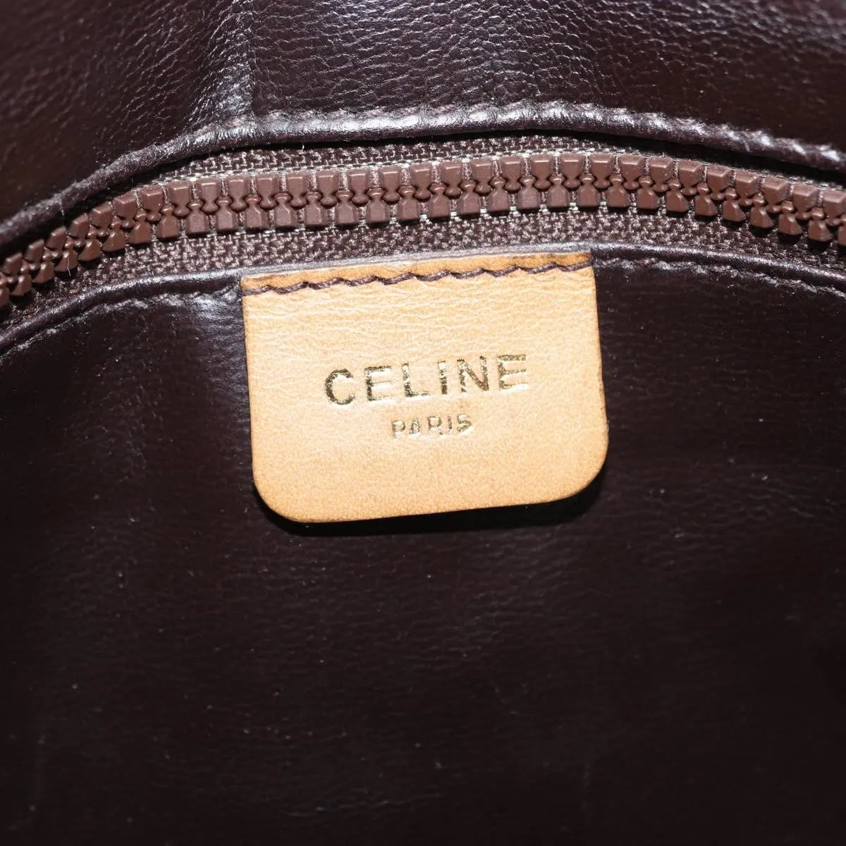 Celine Vintage Macadam Canvas, Beige, Canvas, Shoulder Bag