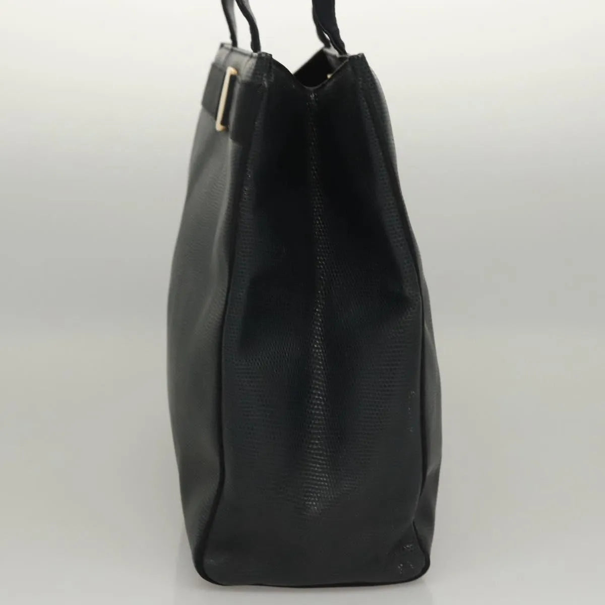 Salvatore Ferragamo Vintage Vara Bow Tote Lizard Embossed Leather, Navy, Leather, Tote Bag