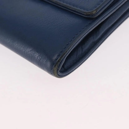 Chanel Lucky Clover Long Flap Wallet Leather, Blue, Leather, Wallet
