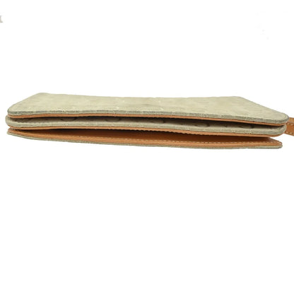 Celine C Macadam Shoulder Suede, Beige, Suede, Clutch