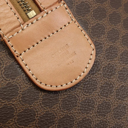 Celine Vintage Macadam Boston Canvas and Leather, Brown, Canvas, Handbag