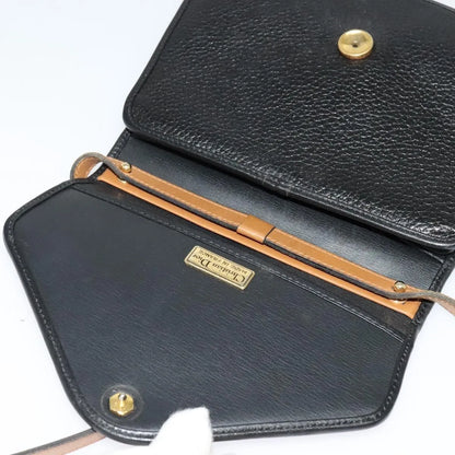Christian Dior Vintage CD Flap Leather, Black, Leather, Shoulder Bag