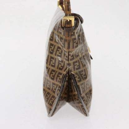 Fendi Mamma baguette Cuir verni, Brown, PVC, Shoulder Bag