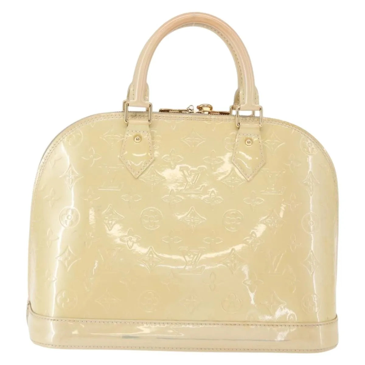 Louis Vuitton Alma Monogram Vernis, Beige, Patent Leather, Handbag