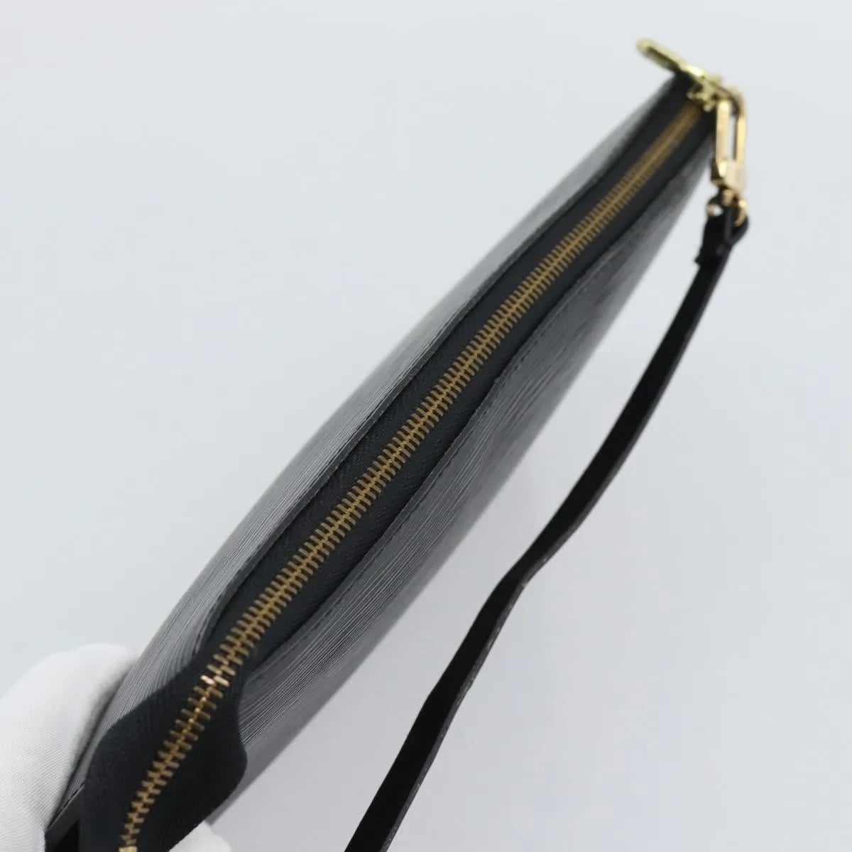 Louis Vuitton Pochette Accessoires Epi, Black, Leather, Clutch