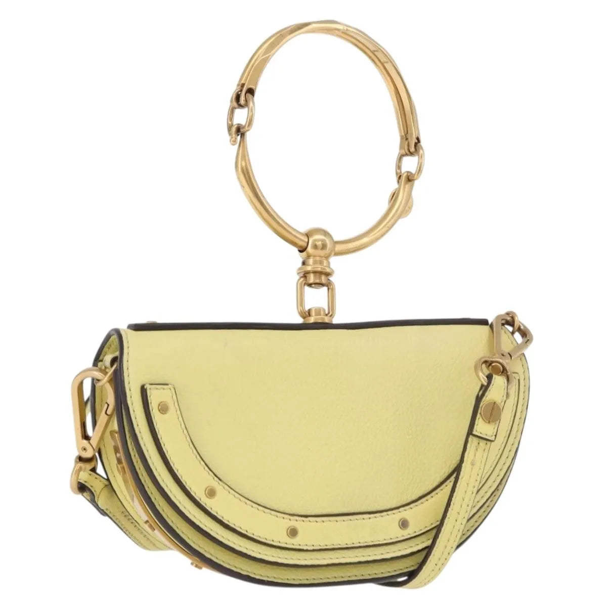 Chloe Nile Leather, Yellow, Leather, Handbag