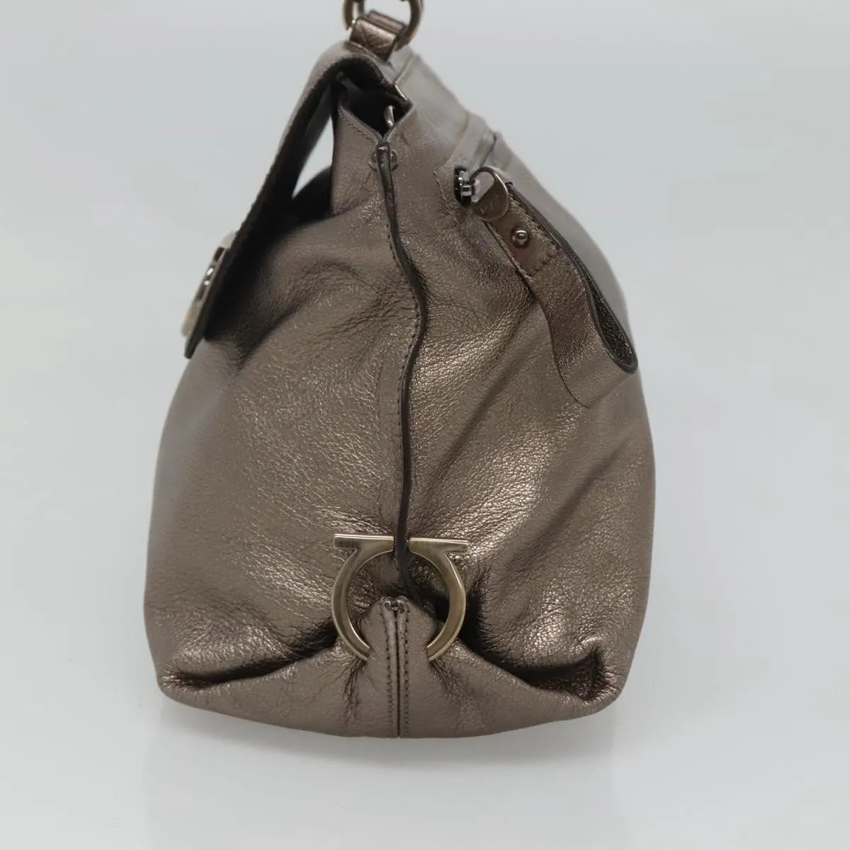 Salvatore Ferragamo Sofia Satchel Leather, Gold, Leather, Handbag