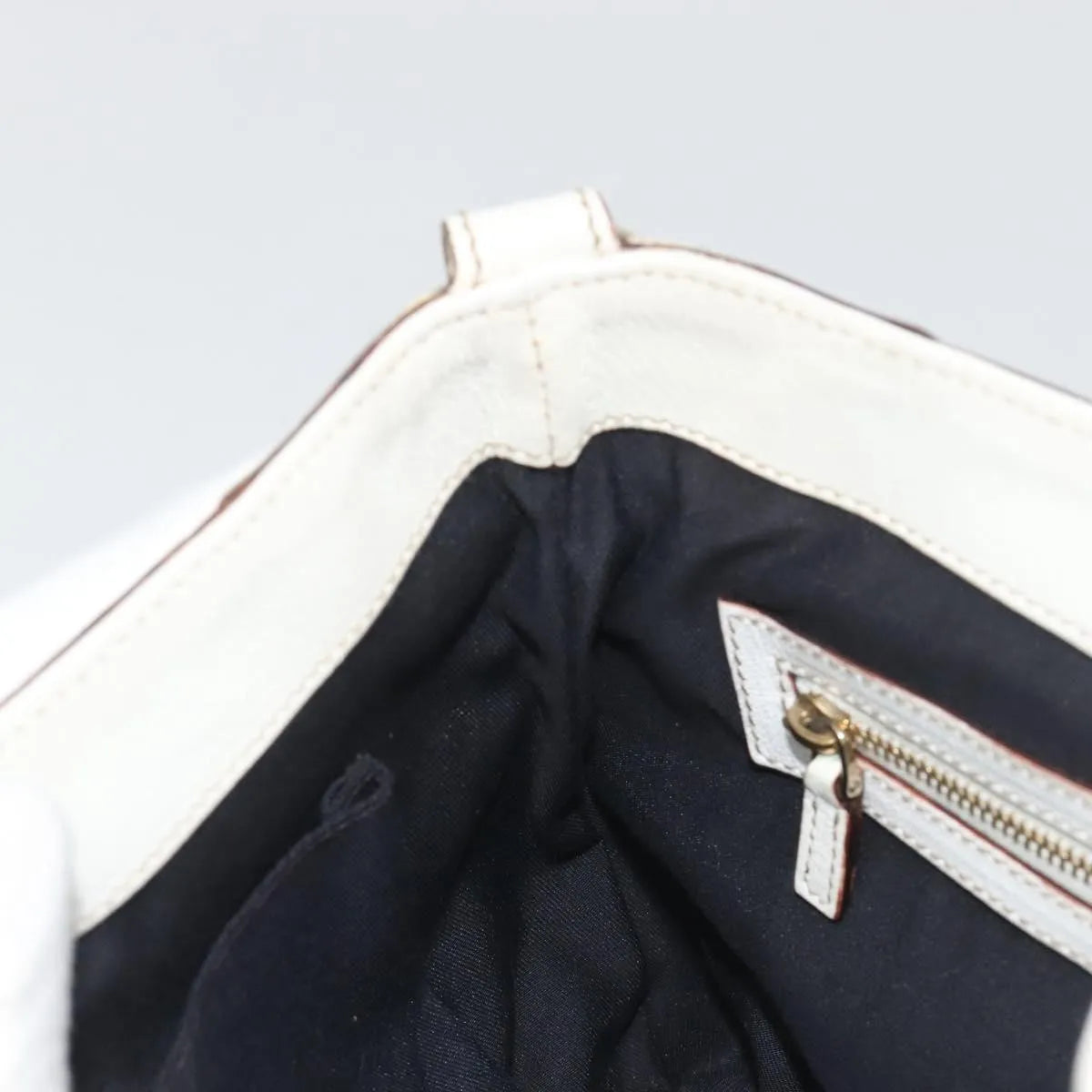 Gucci Sherry Line chain leather, White, Leather, Tote Bag