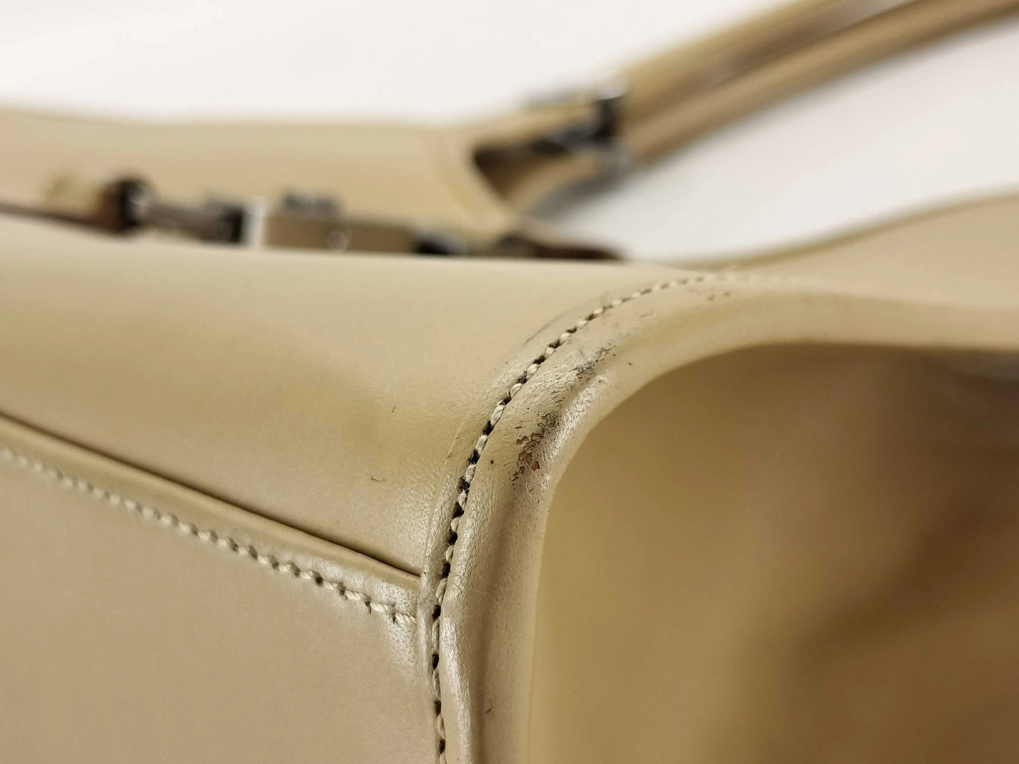 Gucci Vintage Jackie Leather, Beige, Leather, Handbag