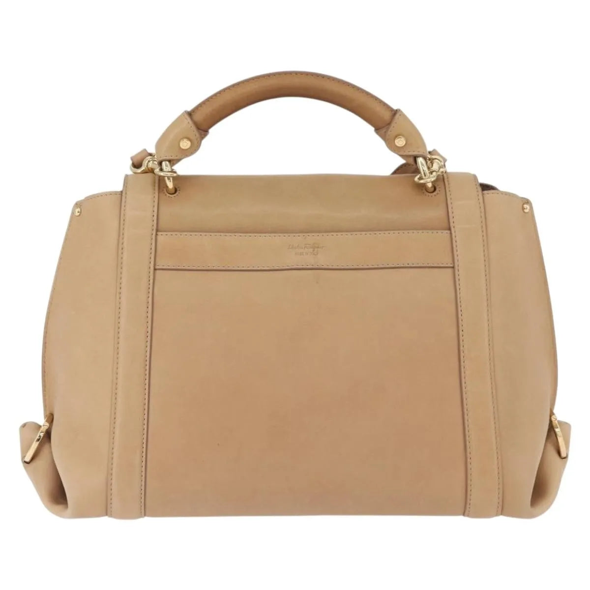 Salvatore Ferragamo Suzanna Satchel Smooth Leather, Beige, Leather, Handbag