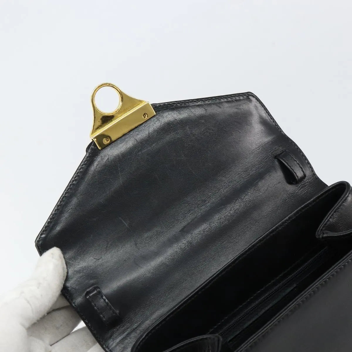 Salvatore Ferragamo Vintage Leather, Black, Leather, Handbag