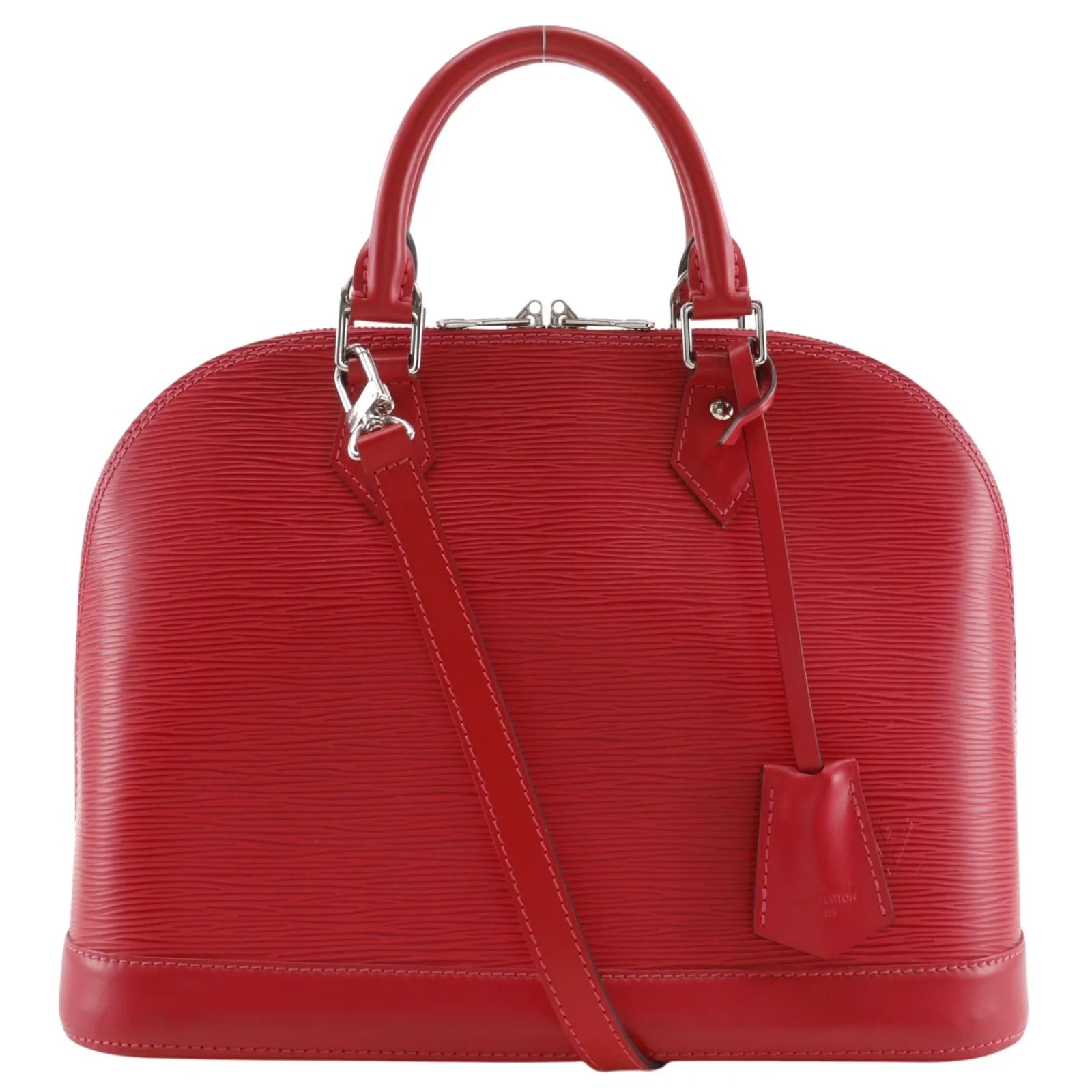 Louis Vuitton Alma Epi, Red, Leather, Handbag