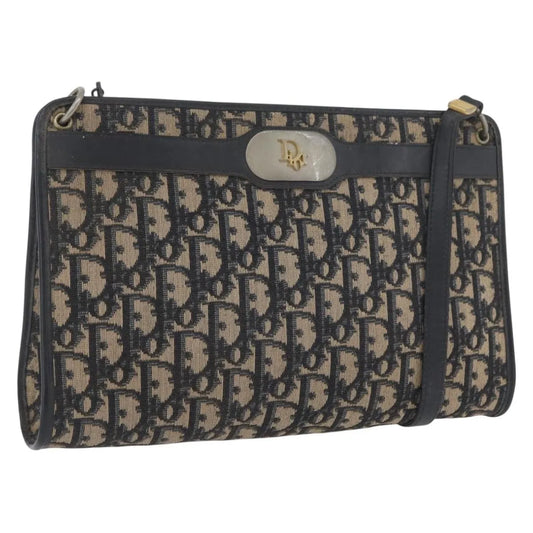 Christian Dior Vintage Trotter Canvas, Navy, Canvas, Shoulder Bag