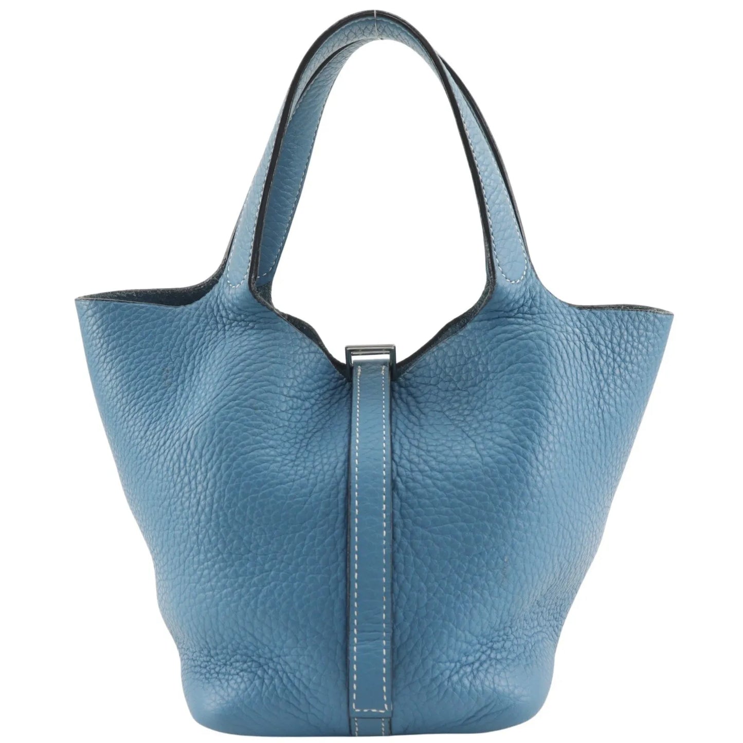 Hermes Picotin Lock Clemence, Blue, Leather, Handbag