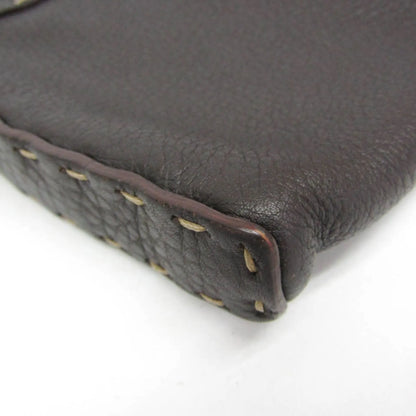 Fendi Vintage Selleria Zip Messenger Leather, Brown, Leather, Shoulder Bag