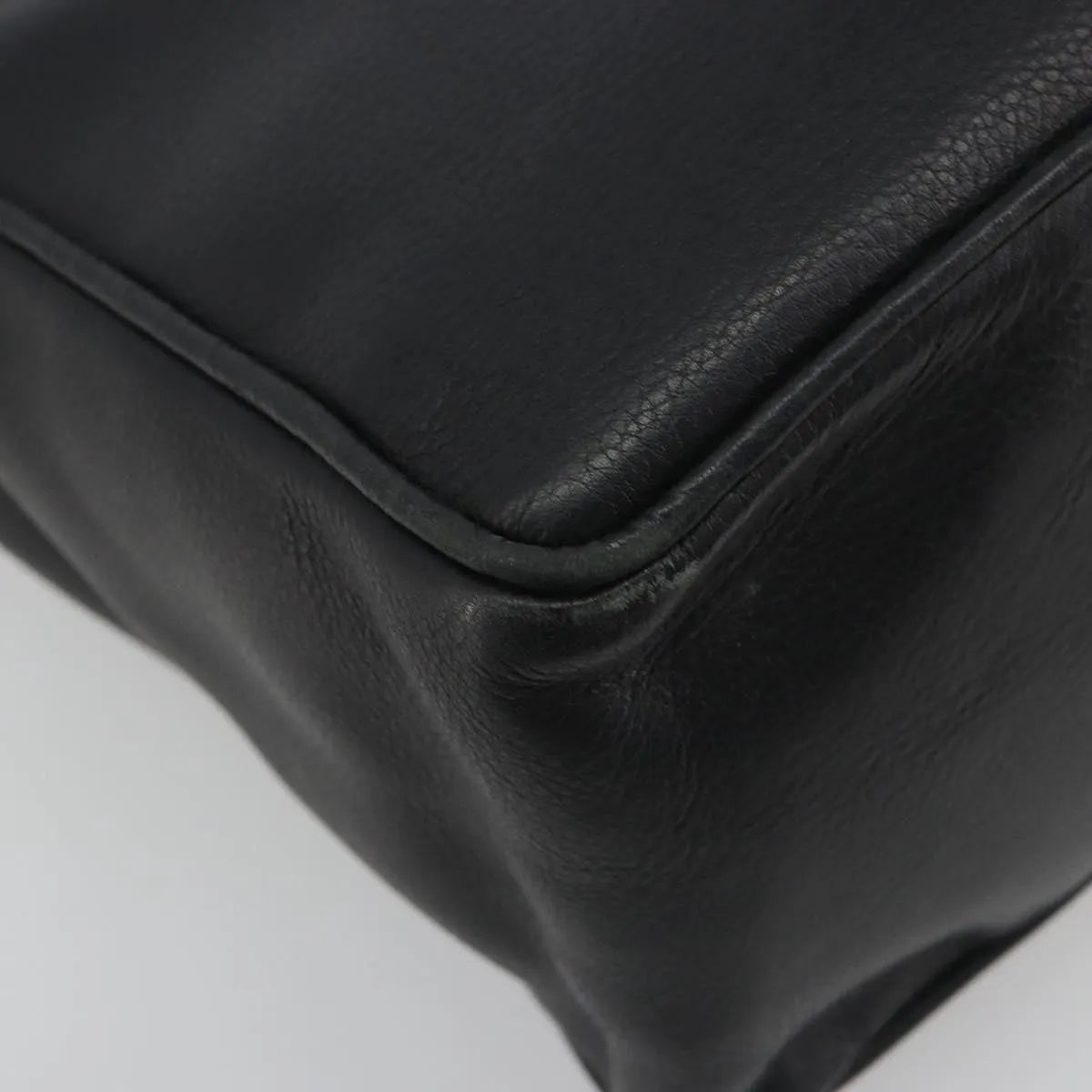 Christian Dior Vintage CD Logo Tote Leather, Black, Leather, Handbag