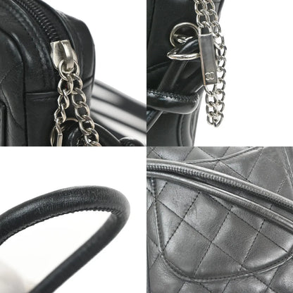 Chanel Cambon Pochette Quilted Leather, Black, Leather, Shoulder Bag