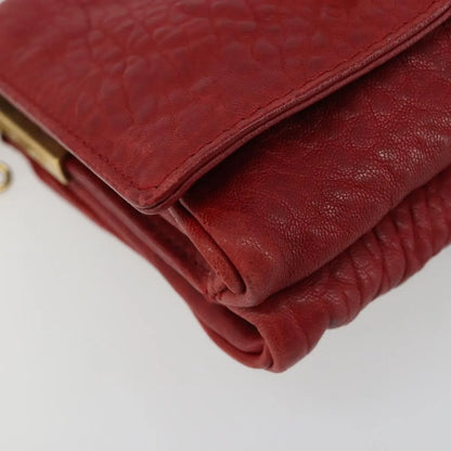 Saint Laurent Chain Leather, Red, Leather, Shoulder Bag