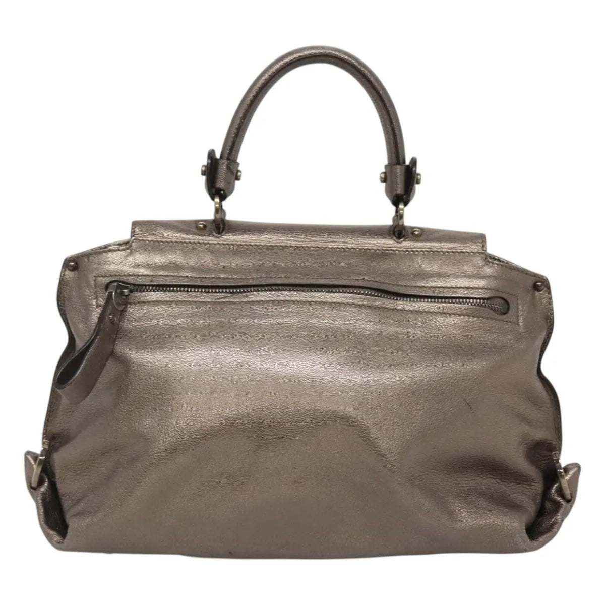 Salvatore Ferragamo Sofia Satchel Leather, Gold, Leather, Handbag