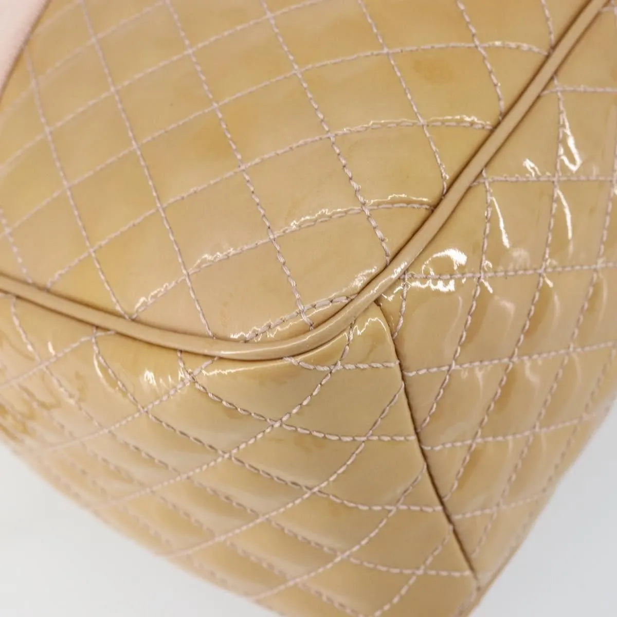 Salvatore Ferragamo Vala Patent leather, Beige, Patent Leather, Handbag