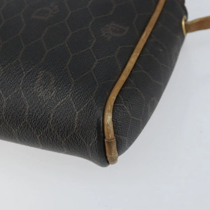 Christian Dior Vintage Honeycomb Canvas and Leather, Black, Canvas, Shoulder Bag