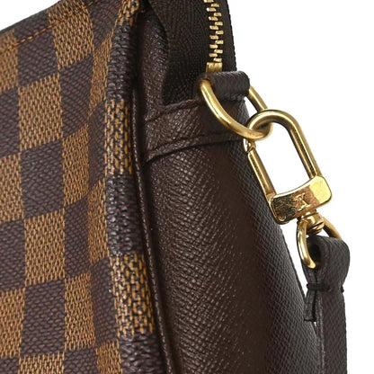 Louis Vuitton Trousse Make Up Damier, Brown, Canvas, Clutch