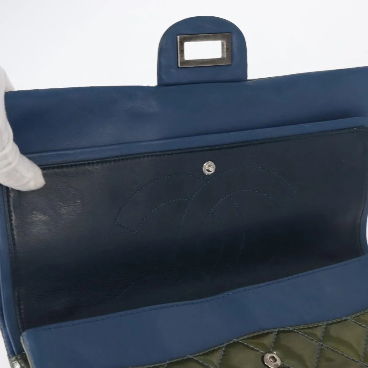 Chanel Reissue 2.55 Flap Quilted Patent, Green, Metal, Shoulder Bag