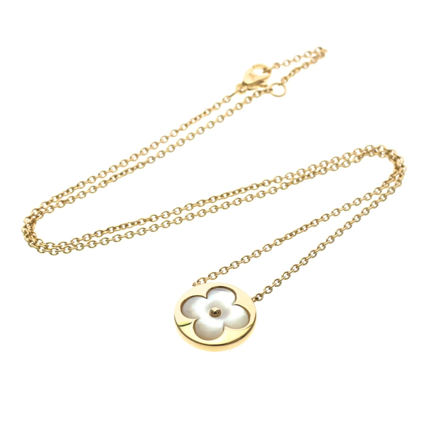 Louis Vuitton Color Blossom Medallion Pendant 18K Rose Gold with Mother of Pearl and Diamond, Gold, Pink Gold, Necklace