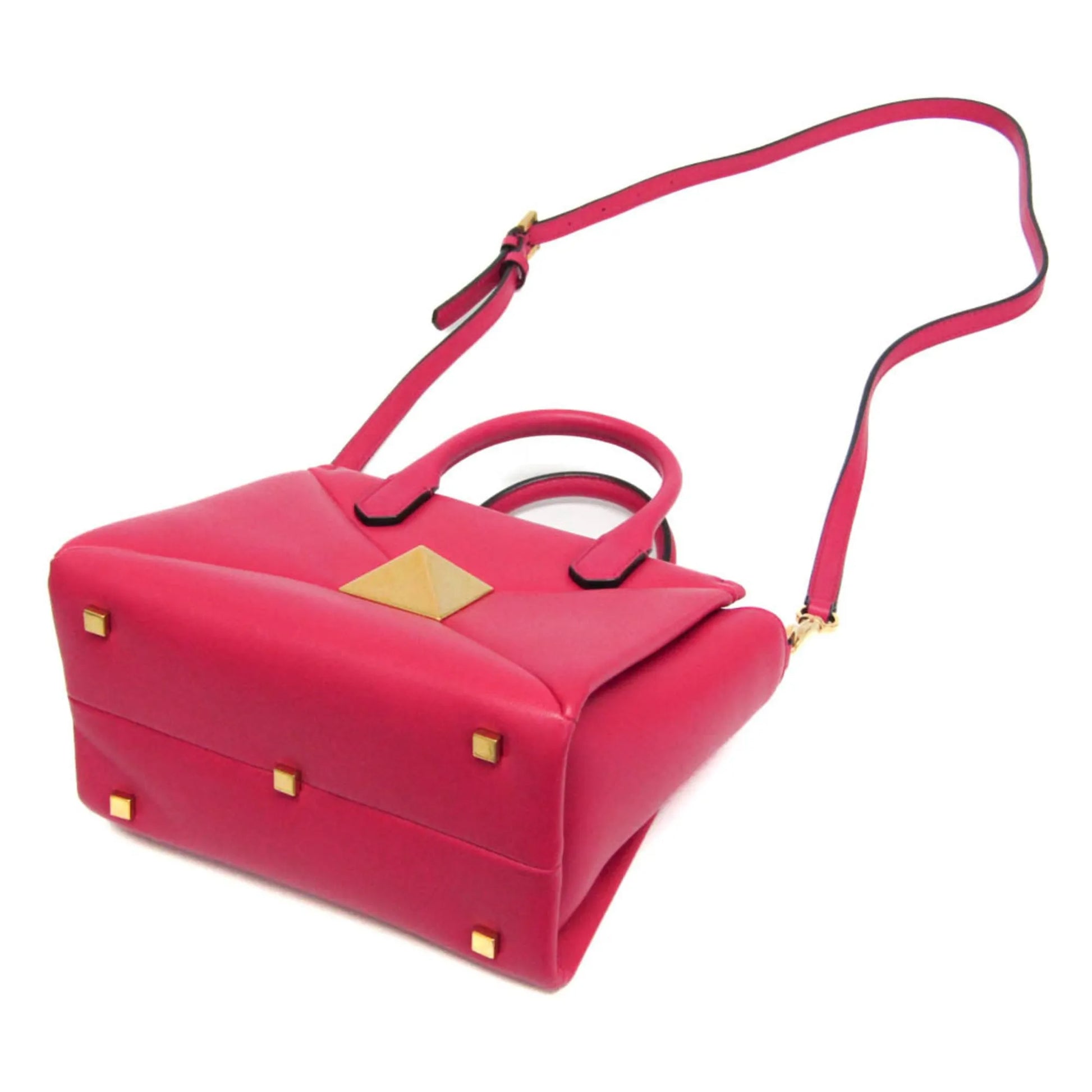 Valentino Garavani One Stud Top Handle Leather, Pink, Leather, Handbag