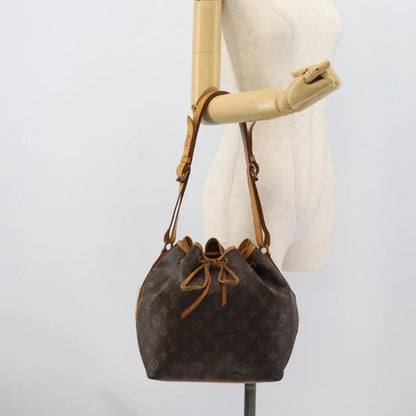Louis Vuitton Petit Noe Monogram Canvas, Brown, Canvas, Shoulder Bag