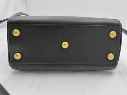 Saint Laurent Classic Duffle Leather, Black, Leather, Shoulder Bag
