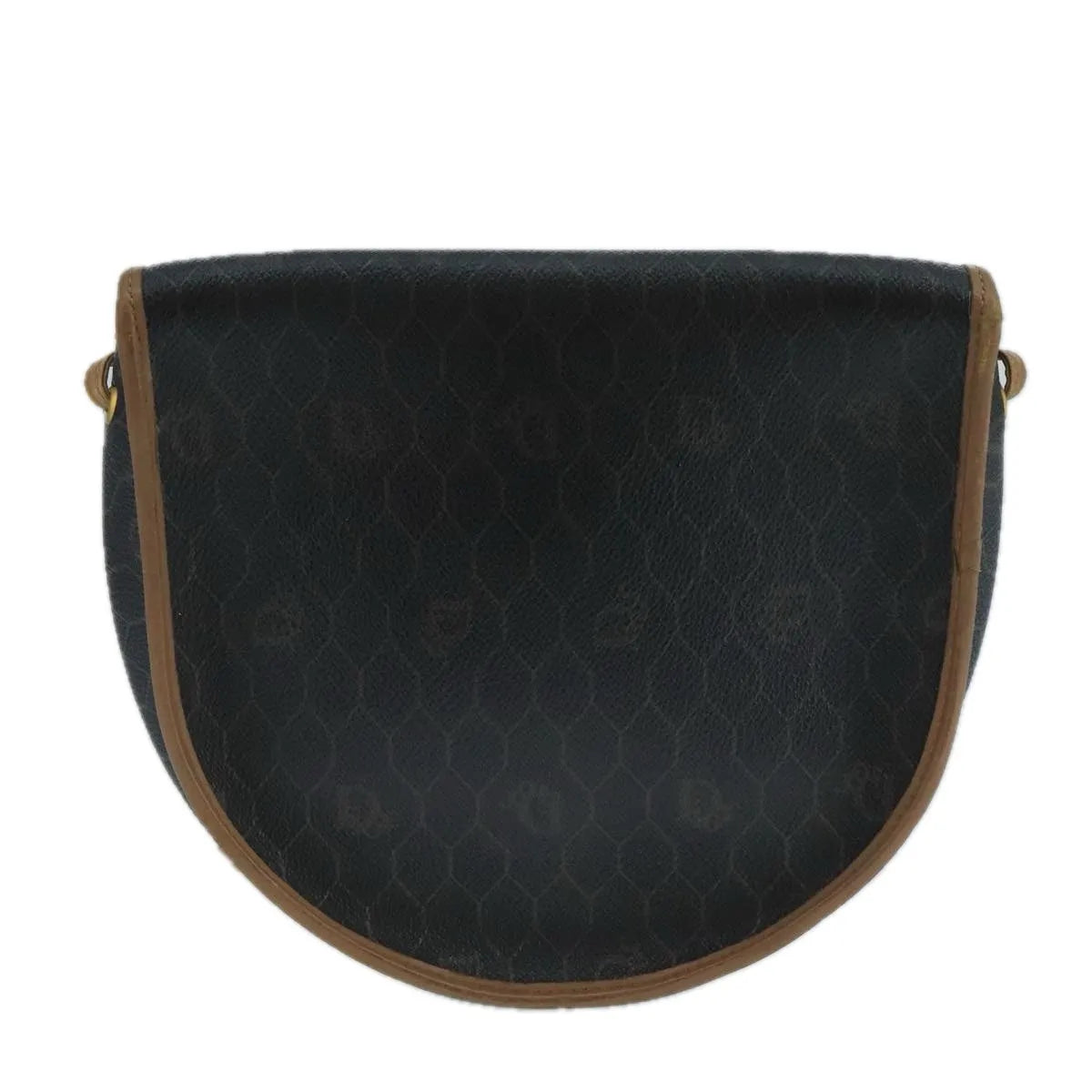 Christian Dior Vintage Honeycomb Flap Canvas and Leather, Black, PVC, Shoulder Bag