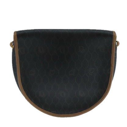 Christian Dior Vintage Honeycomb Flap Canvas and Leather, Black, PVC, Shoulder Bag