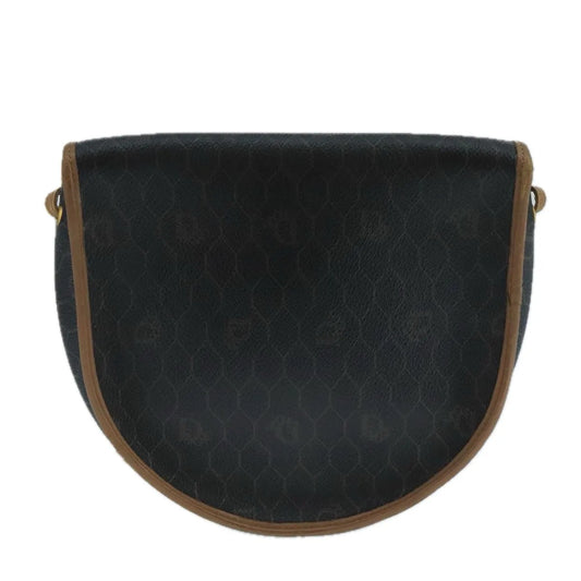 Christian Dior Vintage Honeycomb Flap Canvas and Leather, Black, PVC, Shoulder Bag