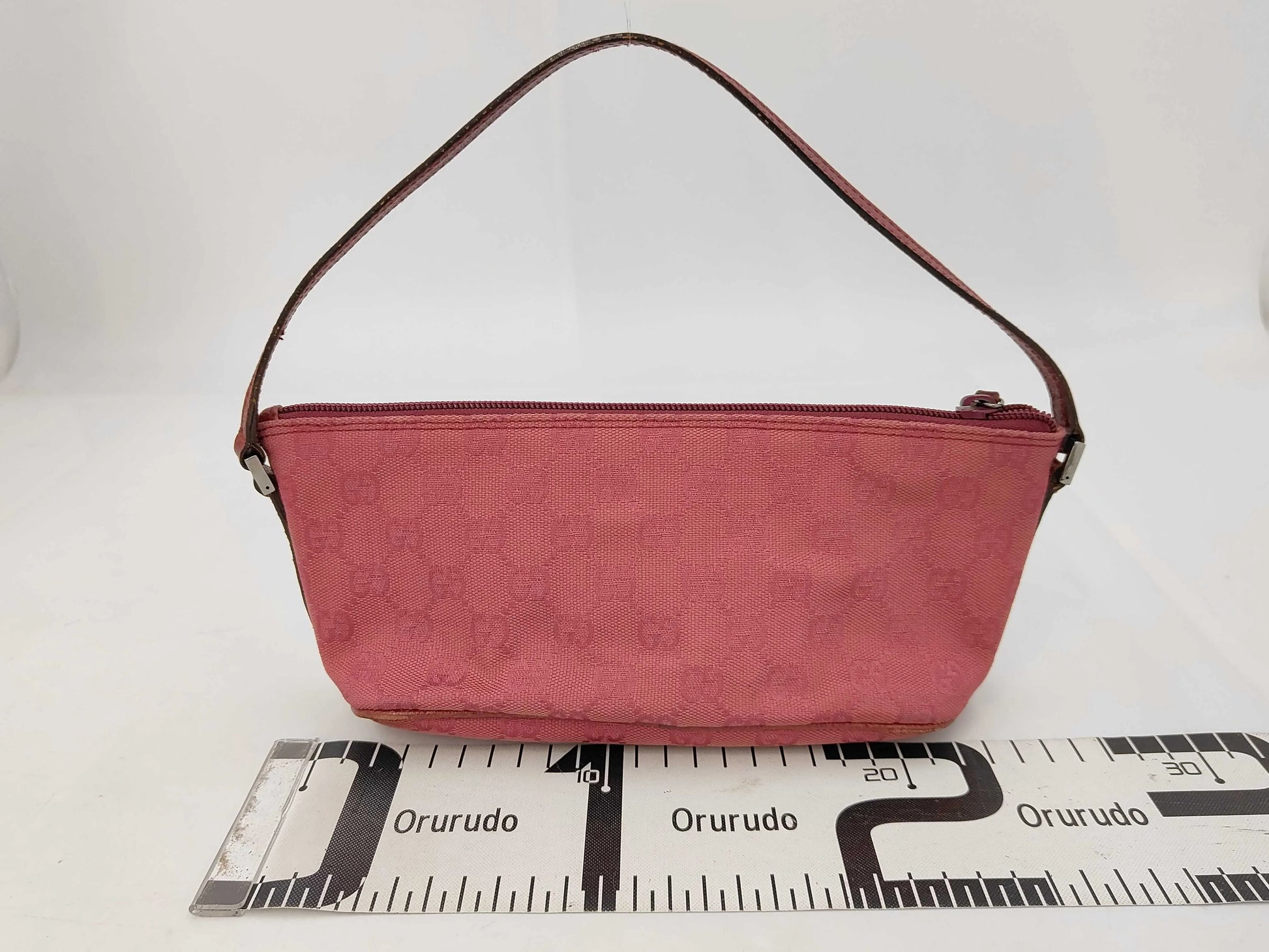 Gucci D-Ring Shoulder Bag (Outlet) GG Canvas, Pink, Canvas, Shoulder Bag