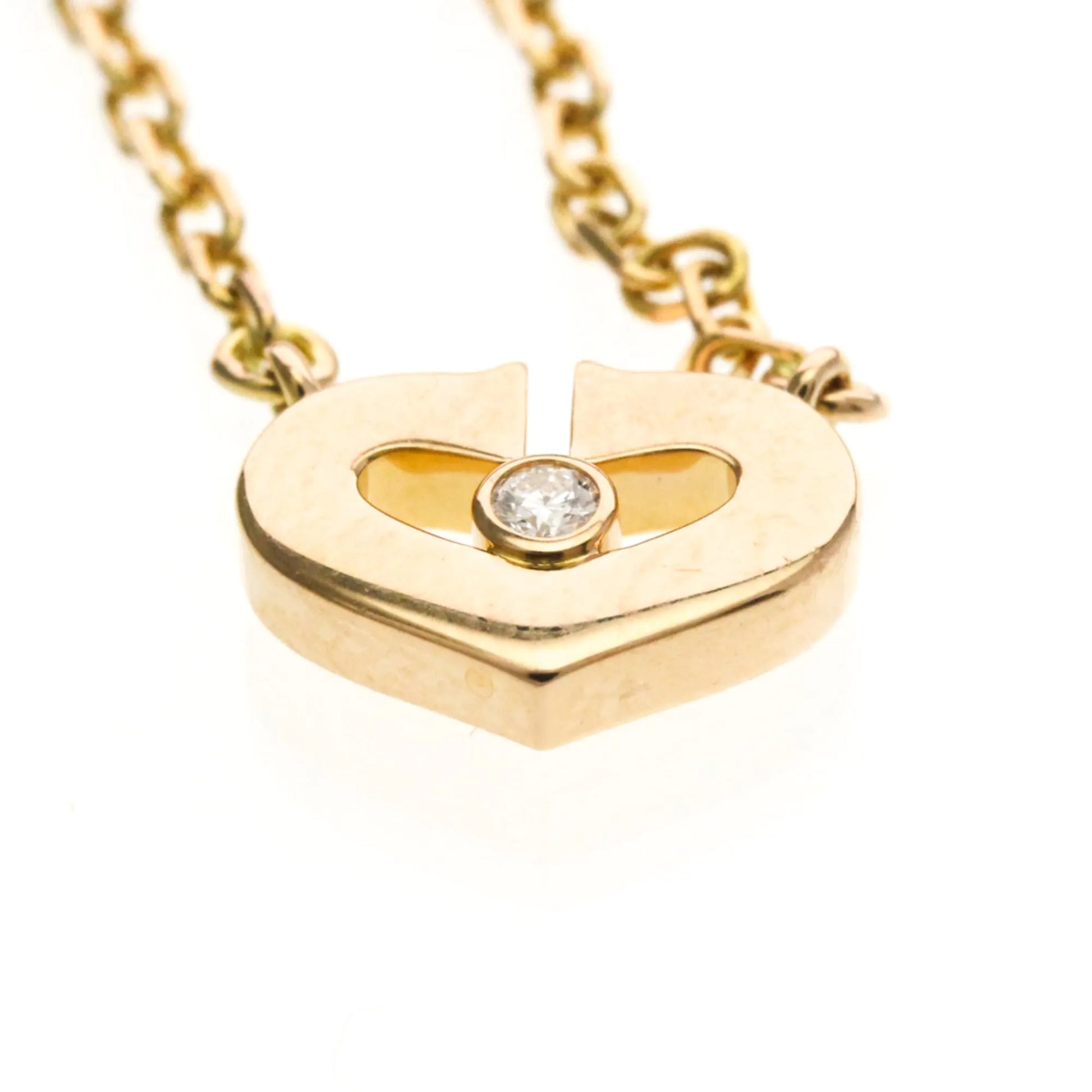 Cartier C Heart de Cartier Pendant 18K Rose Gold with Diamond, Gold, Pink Gold, Necklace