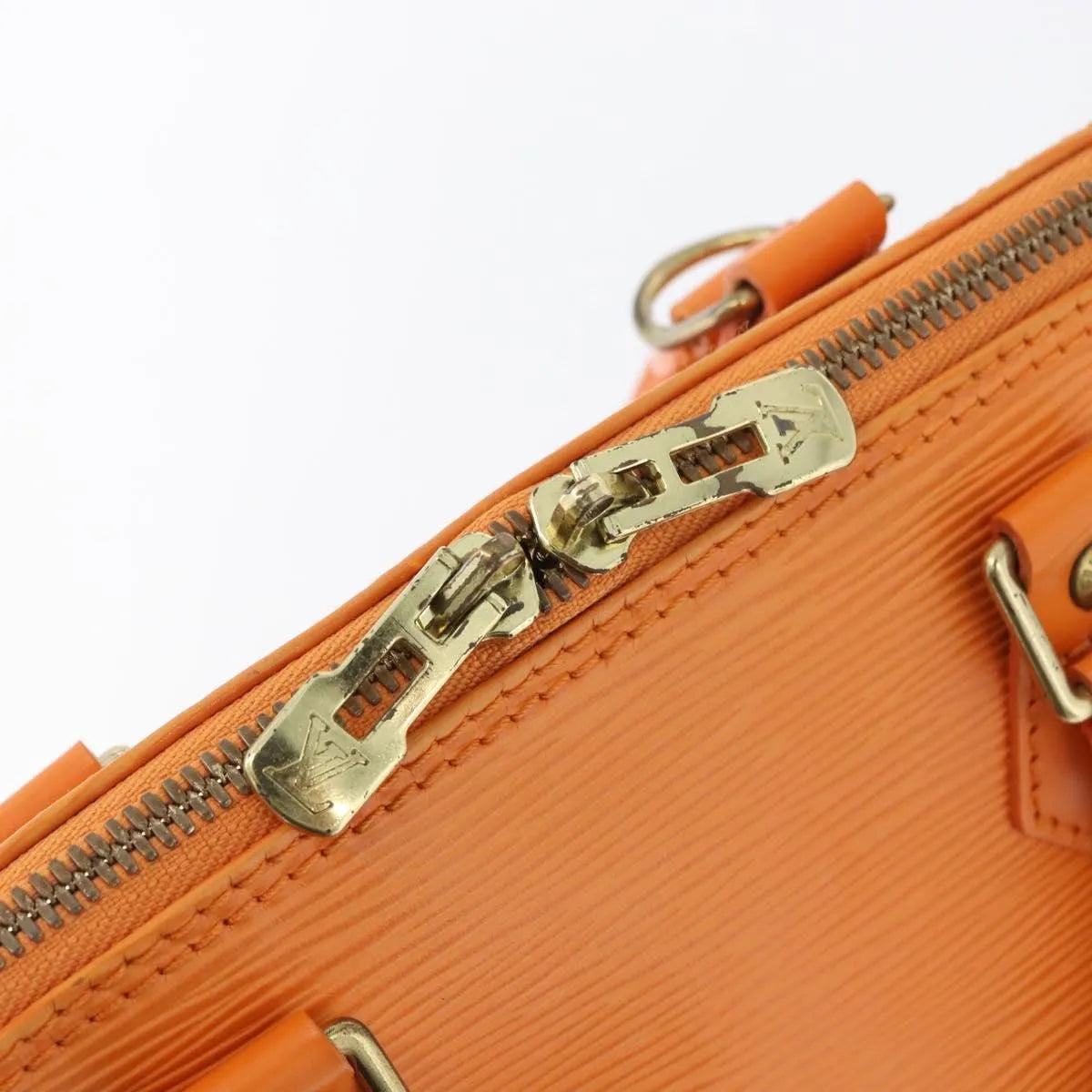 Louis Vuitton Alma Epi, Orange, Leather, Handbag