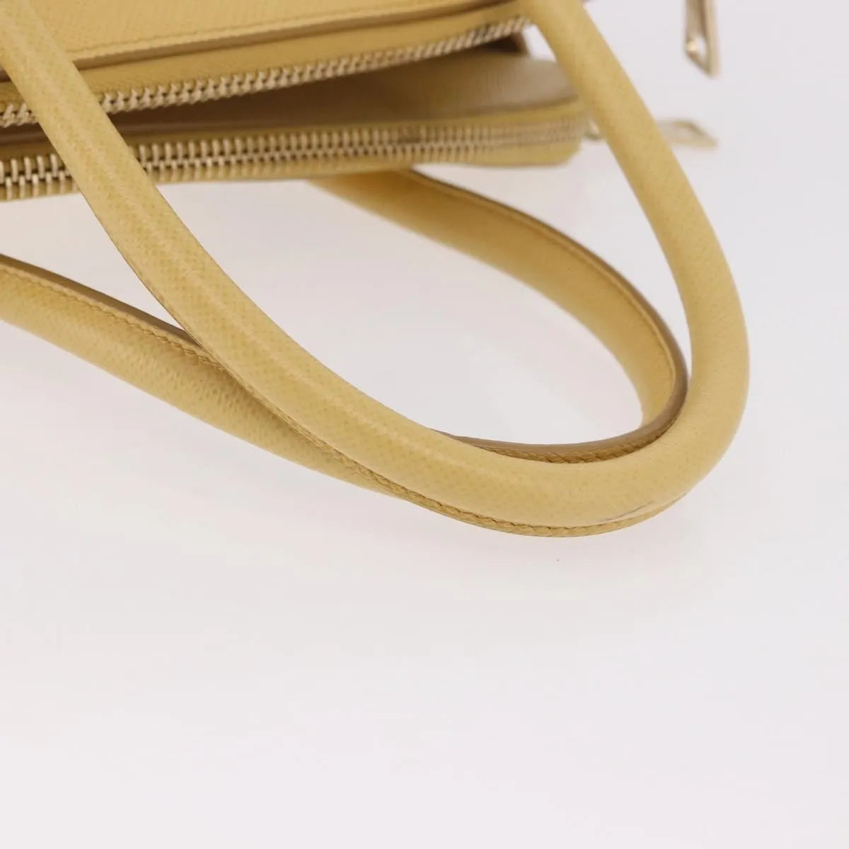 Prada Cuir Frame Double Zip Tote Saffiano Leather, Yellow, Leather, Tote Bag